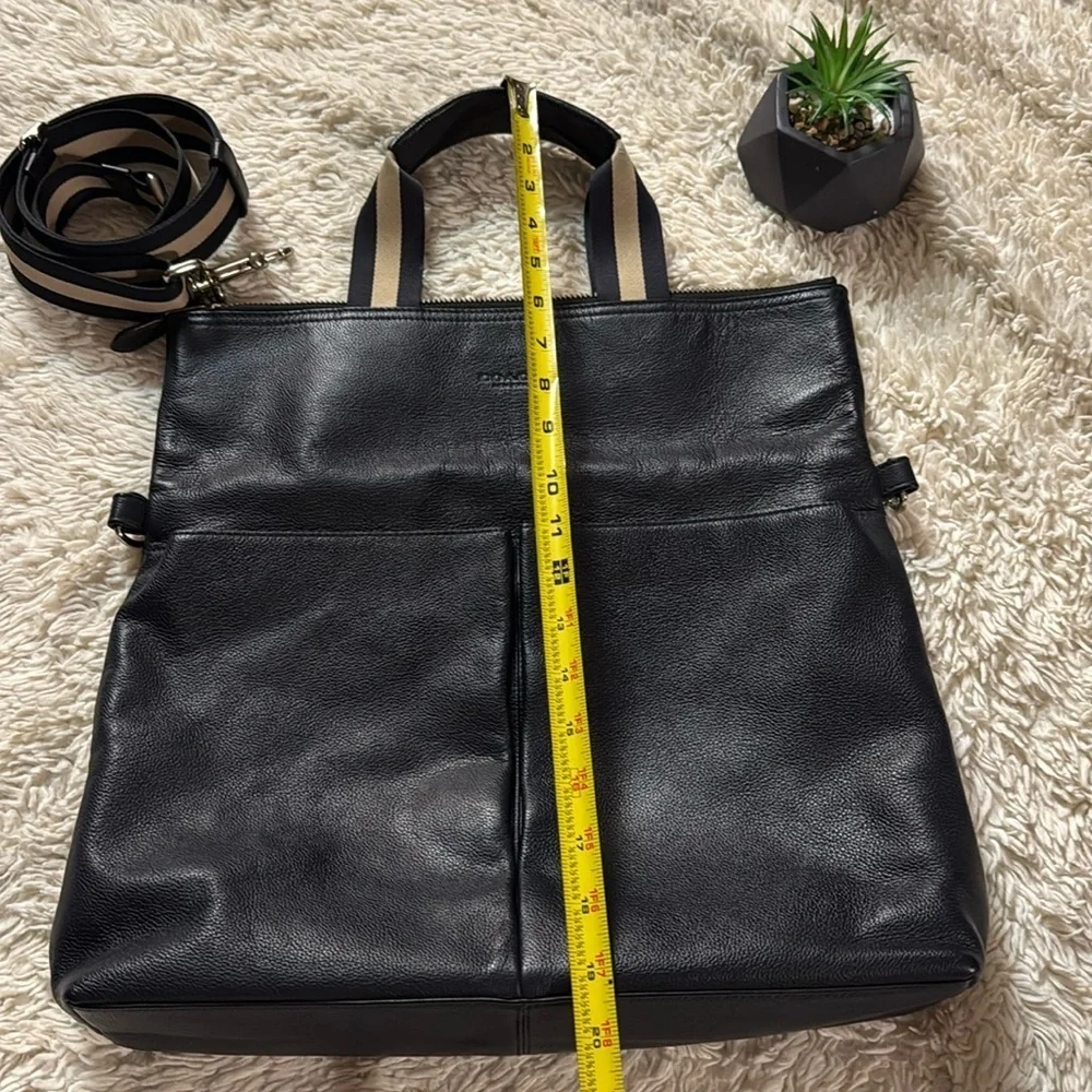 Coach Tote Bag CHARLES FOLDOVER LEATHER Navy /dark blueF54759